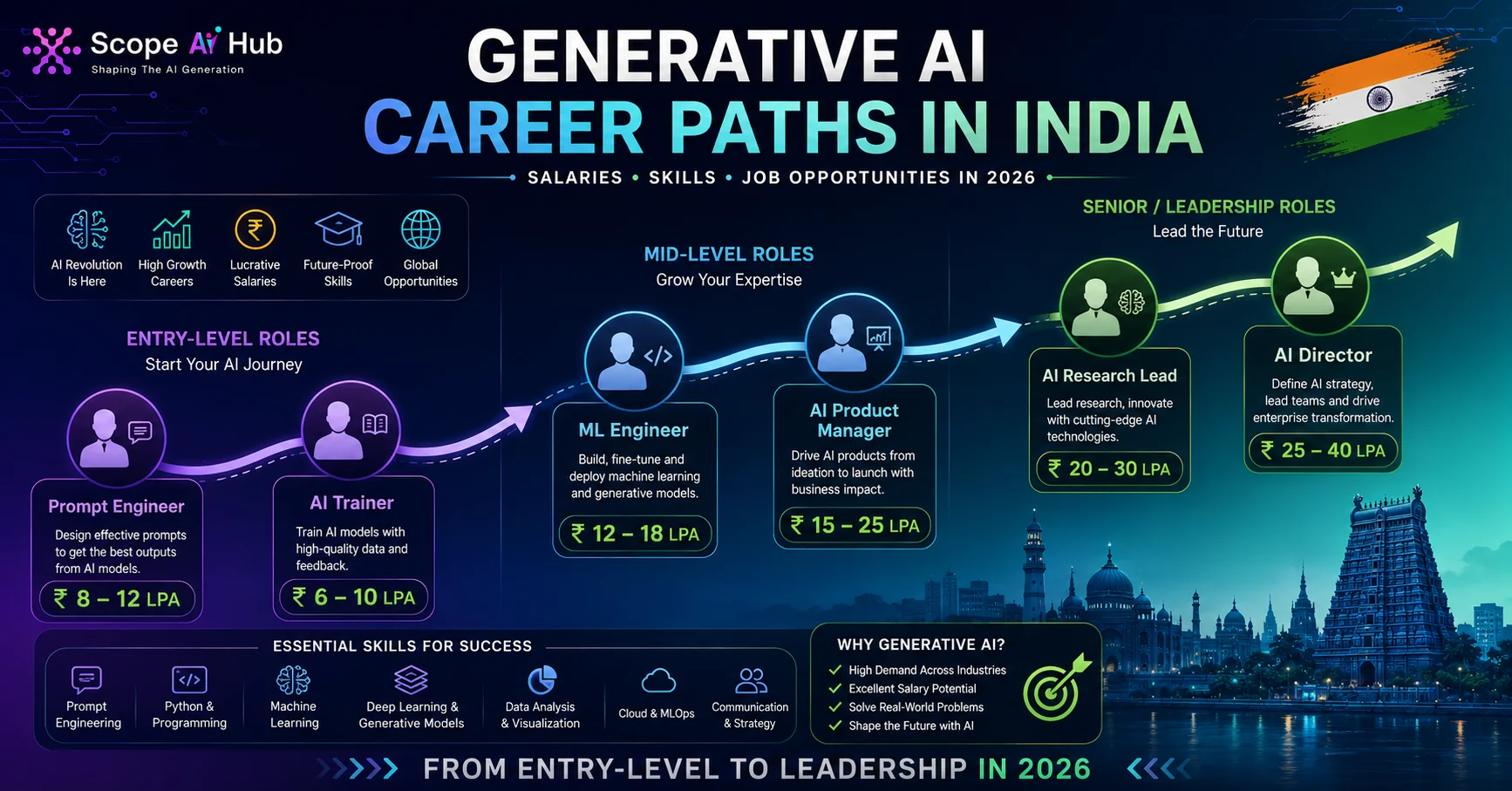 Generative AI Career Paths in India: Salaries, Skills & Job Opportunities in 2026